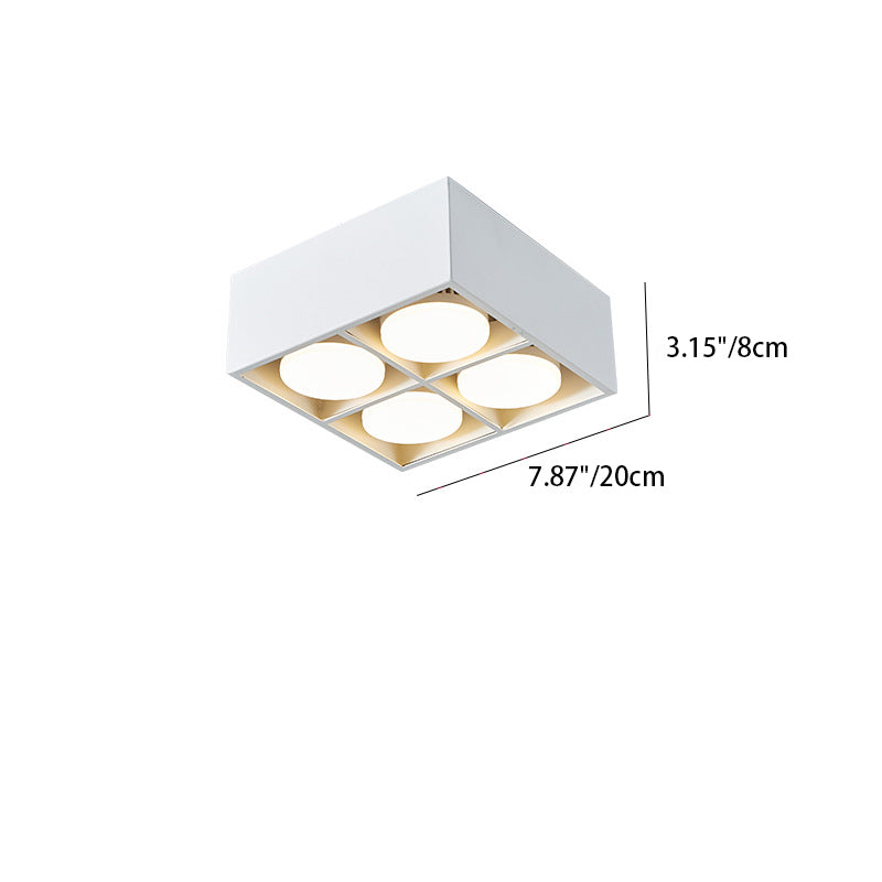 Modern Minimalist Iron Square Downlight 1/2/3/4-Light Flush Mount Ceiling Light For Living Room