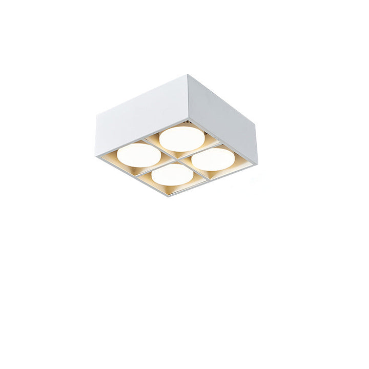 Modern Minimalist Iron Square Downlight 1/2/3/4-Light Flush Mount Ceiling Light For Living Room