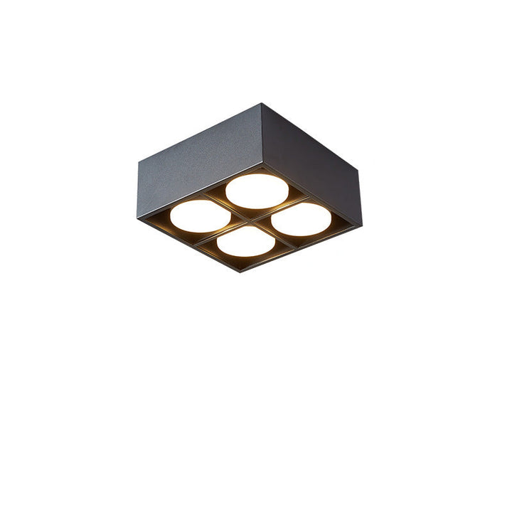 Modern Minimalist Iron Square Downlight 1/2/3/4-Light Flush Mount Ceiling Light For Living Room