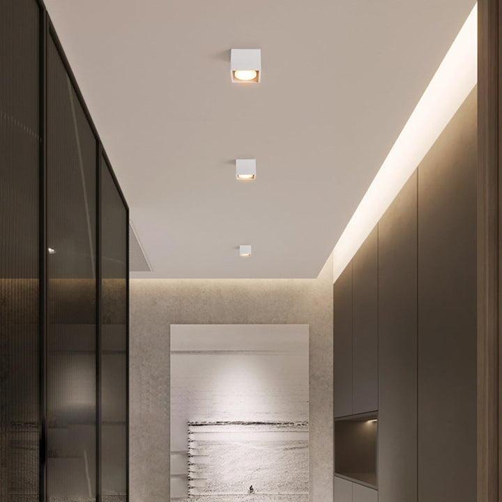 Modern Minimalist Iron Square Downlight 1/2/3/4-Light Flush Mount Ceiling Light For Living Room