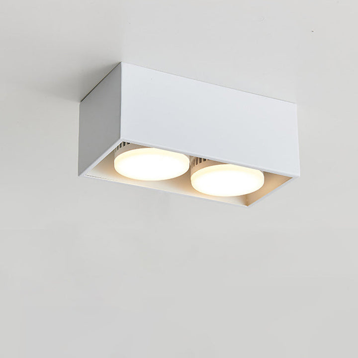 Modern Minimalist Iron Square Downlight 1/2/3/4-Light Flush Mount Ceiling Light For Living Room