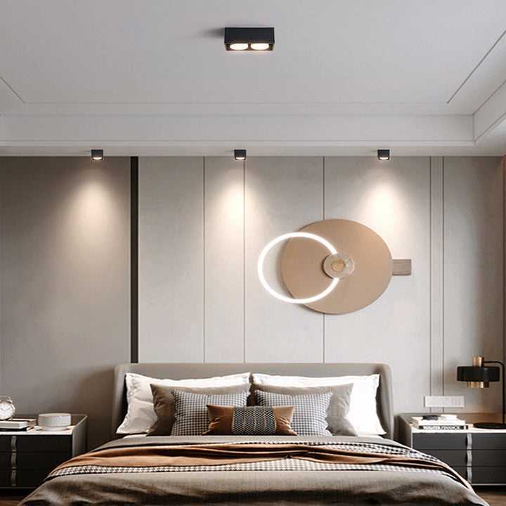 Modern Minimalist Iron Square Downlight 1/2/3/4-Light Flush Mount Ceiling Light For Living Room