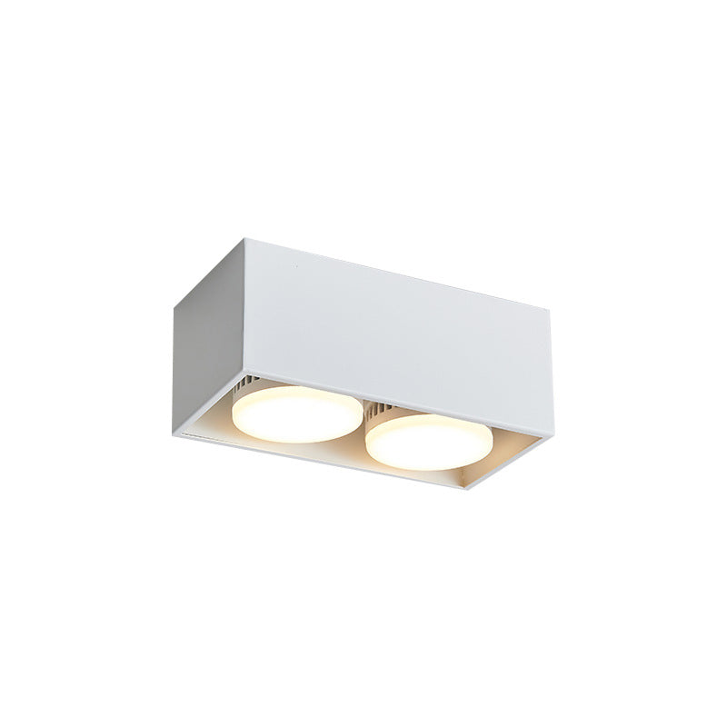 Modern Minimalist Iron Square Downlight 1/2/3/4-Light Flush Mount Ceiling Light For Living Room