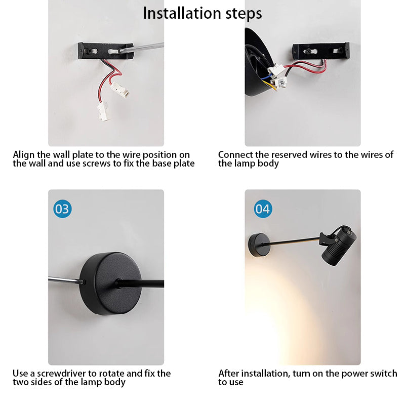 Modern Simplicity Waterproof Aluminum Iron Adjustable Cylinder Long Pole LED Wall Sconce Lamp For Outdoor Patio
