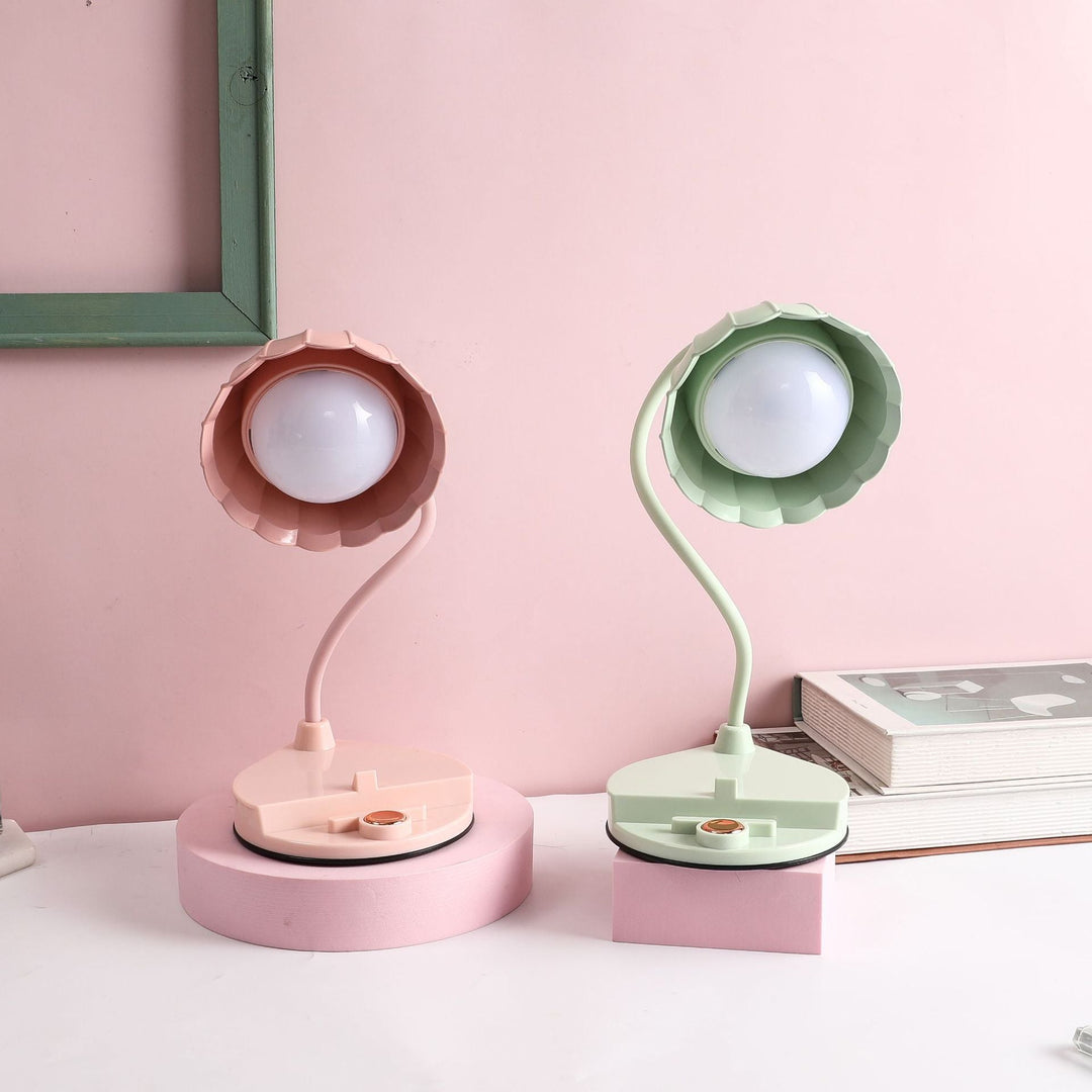 Contemporary Scandinavian ABS PP Rechargeable Touch Sensor Flower LED Table Lamp For Bedside
