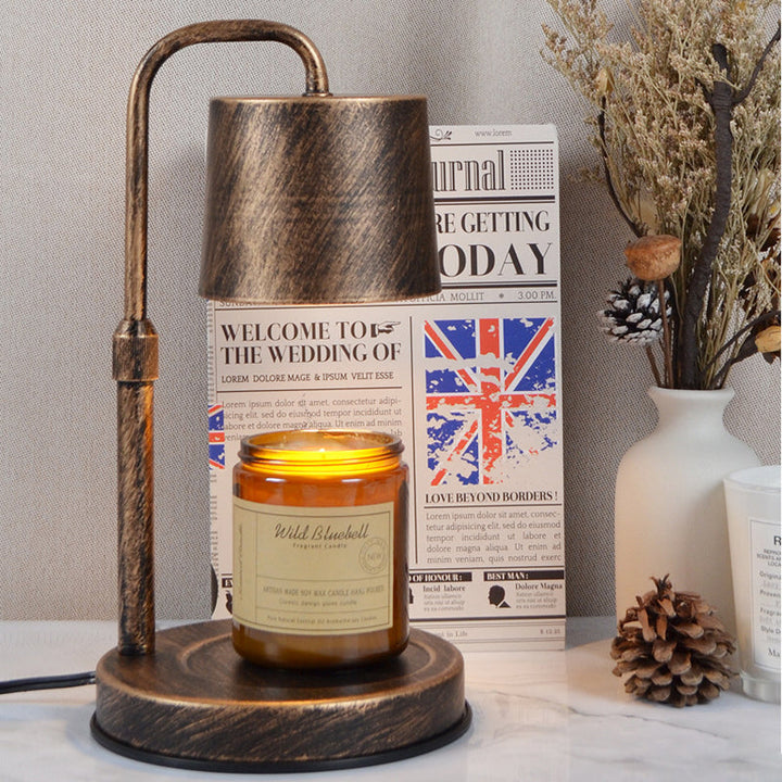 Contemporary Scandinavian Iron Liftable Dimmable Cylinder 1-Light Melting Wax Table Lamp For Bedroom
