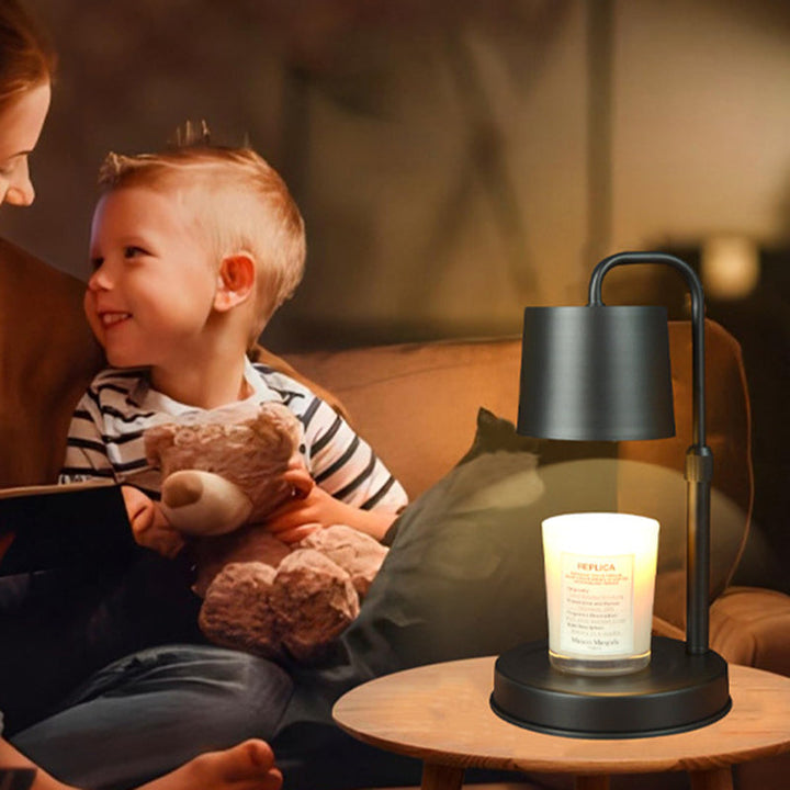 Contemporary Scandinavian Iron Liftable Dimmable Cylinder 1-Light Melting Wax Table Lamp For Bedroom