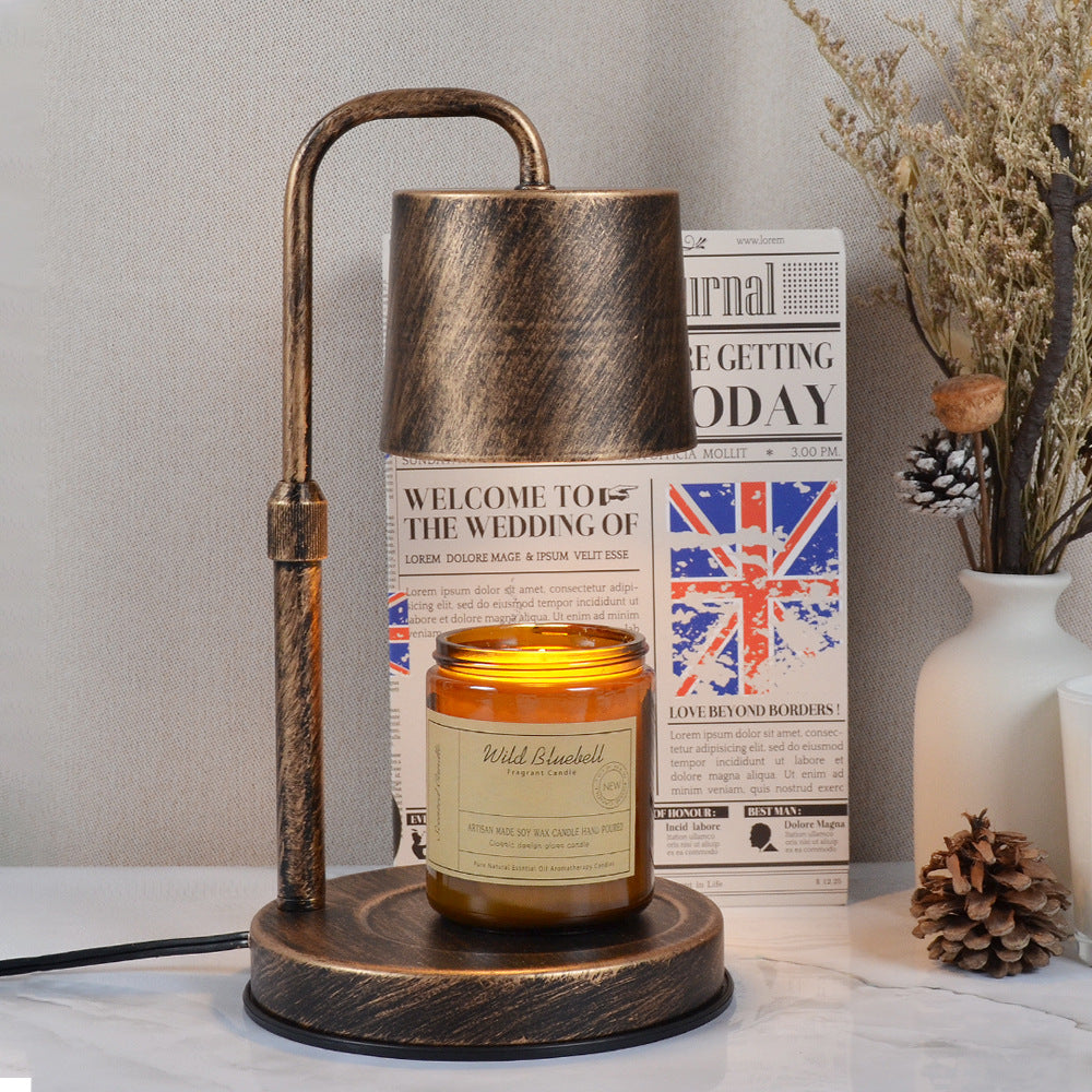 Contemporary Scandinavian Iron Liftable Dimmable Cylinder 1-Light Melting Wax Table Lamp For Bedroom