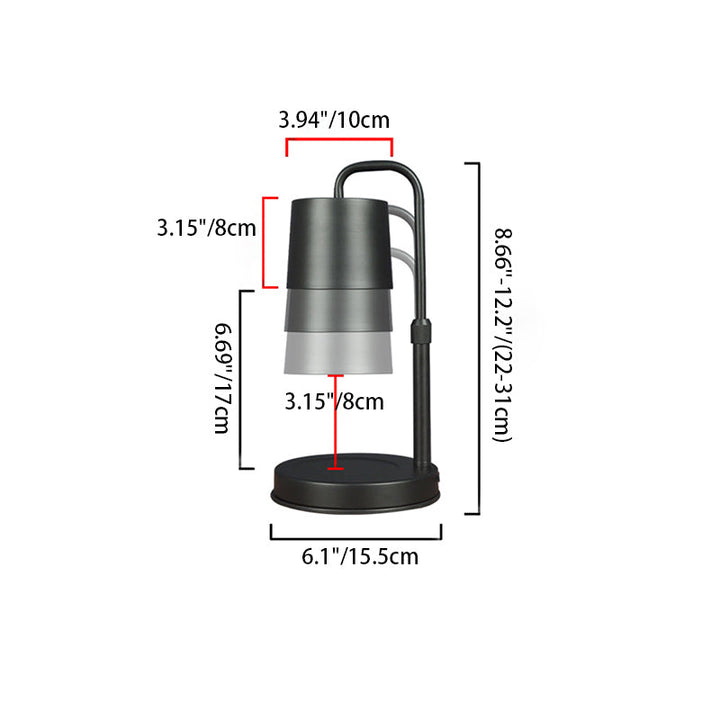 Contemporary Scandinavian Iron Liftable Dimmable Cylinder 1-Light Melting Wax Table Lamp For Bedroom