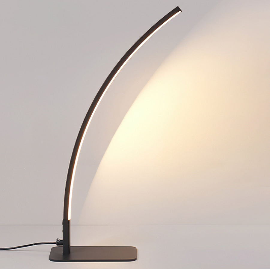 Modern Minimalist USB Curved Iron Aluminum LED Desk Lamp For Study