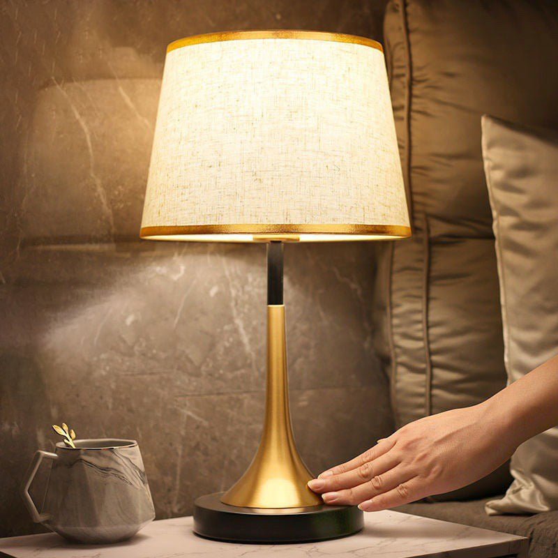 Metal &amp; Fabric Table Lamp, Contemporary Retro Design for Bedside | Havora Lighting