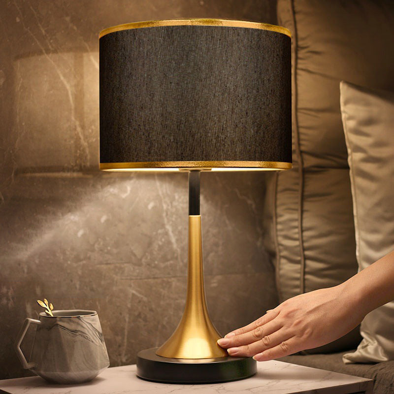 Metal &amp; Fabric Table Lamp, Contemporary Retro Design for Bedside | Havora Lighting