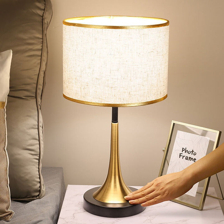 Metal &amp; Fabric Table Lamp, Contemporary Retro Design for Bedside | Havora Lighting