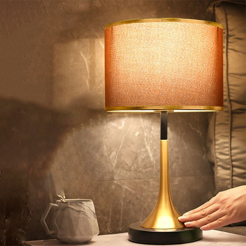 Metal &amp; Fabric Table Lamp, Contemporary Retro Design for Bedside | Havora Lighting