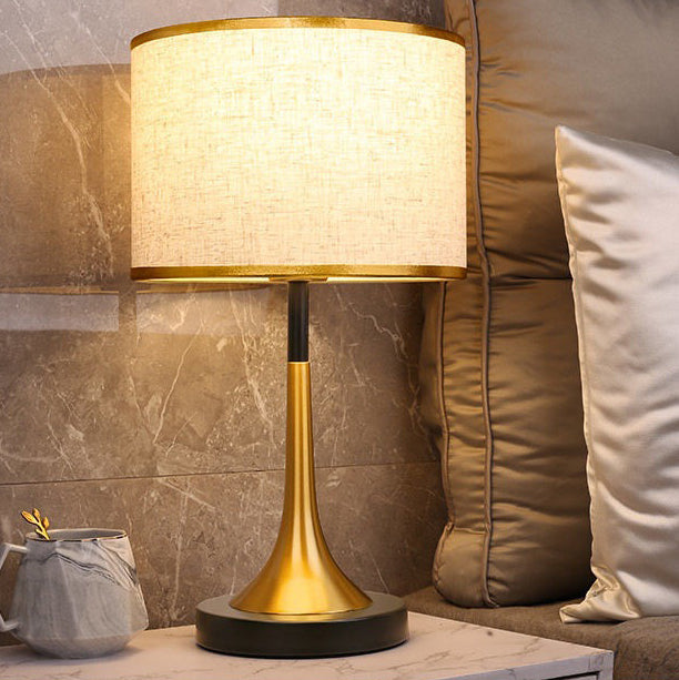 Metal &amp; Fabric Table Lamp, Contemporary Retro Design for Bedside | Havora Lighting