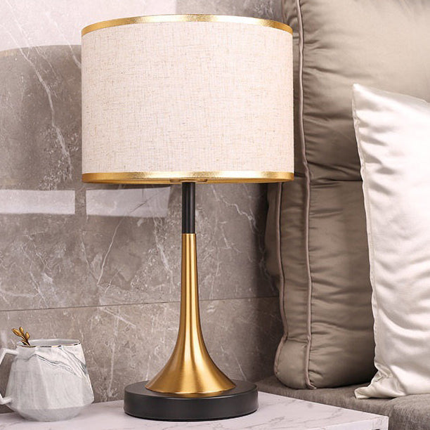 Metal &amp; Fabric Table Lamp, Contemporary Retro Design for Bedside | Havora Lighting