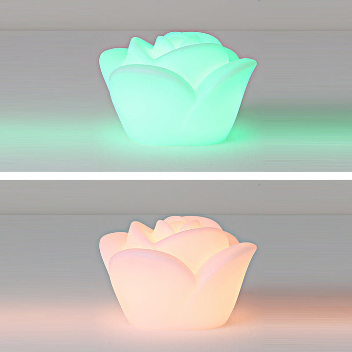 Contemporary Creative Rechargeable Waterproof PE Rose LED Table Lamp Night Light For Bedside