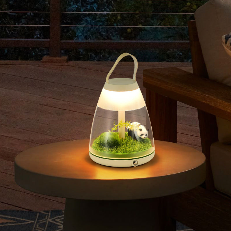 Contemporary Creative Rechargeable ABS Acrylic Cylinder Animal Wedding Portable LED Table Lamp Night Light For Dining Room