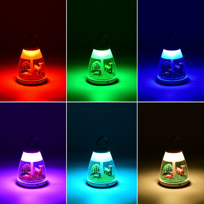 Contemporary Creative Rechargeable ABS Acrylic Cylinder Animal Wedding Portable LED Table Lamp Night Light For Dining Room