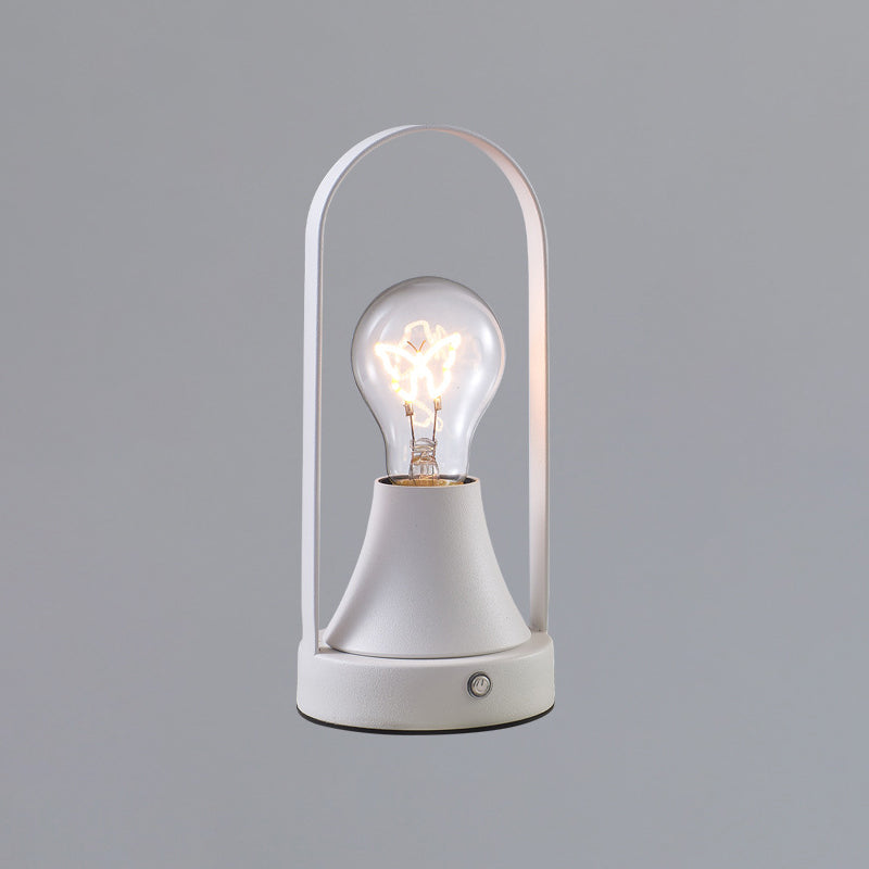 Contemporary Retro Rechargeable USB Iron Aluminum Bulb Portable 1-Light Table Lamp Night Light For Bedside