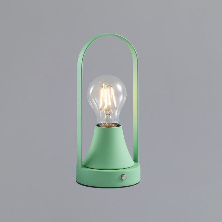 Contemporary Retro Rechargeable USB Iron Aluminum Bulb Portable 1-Light Table Lamp Night Light For Bedside