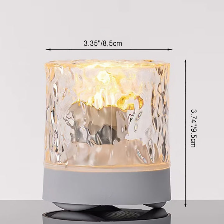 Contemporary Creative USB Rechargeable Acrylic Cylinder Ripple LED Table Lamp Night Light For Bedroom