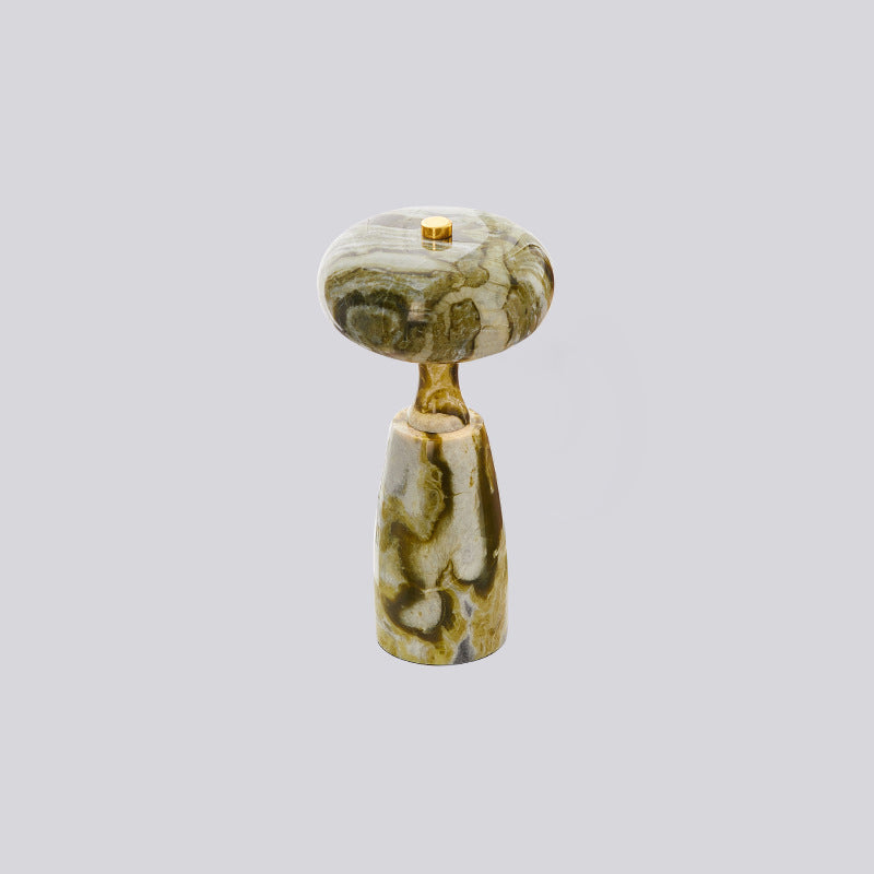 Traditional Japanese Rechargeable Marble Pattern Acrylic Column LED Table Lamp For Bedside