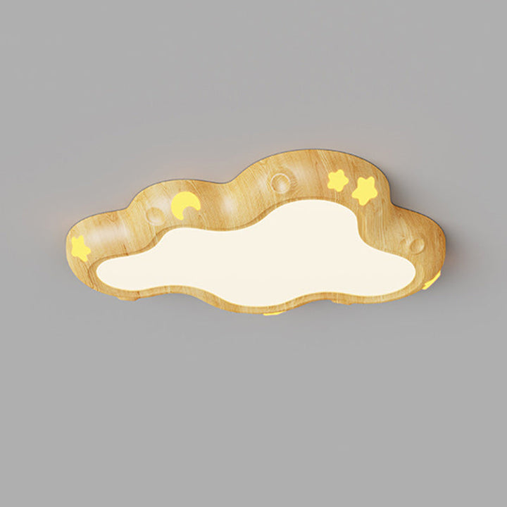 Contemporary Scandinavian Kids Cloud Iron Acrylic LED Flush Mount Ceiling Light For Bedroom