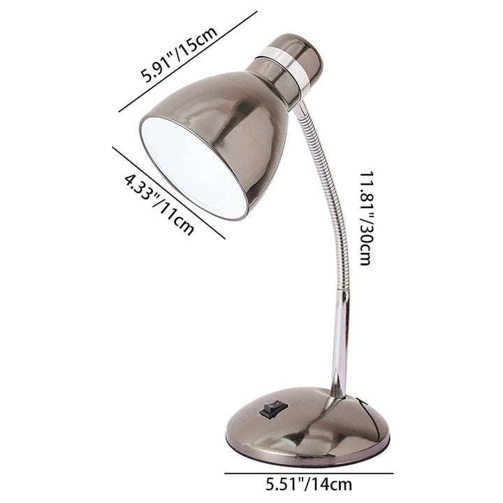 Modern Transitional Iron Conic Round Adjustable 1-Light Desk Lamp For Study