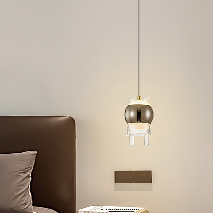 Contemporary Creative Kids Aluminum Iron Acrylic Cartoon Model Liftable LED Pendant Light For Bedside