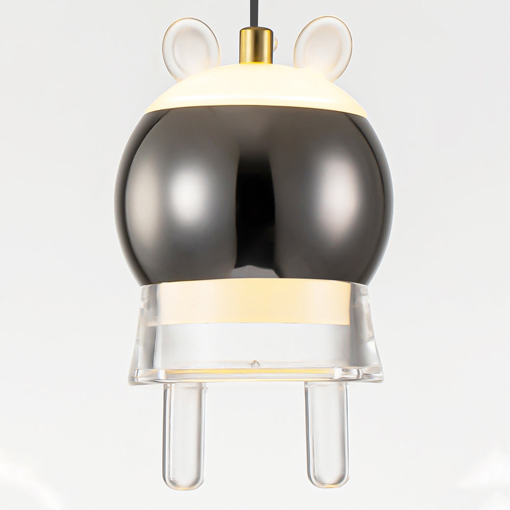 Contemporary Creative Kids Aluminum Iron Acrylic Cartoon Model Liftable LED Pendant Light For Bedside
