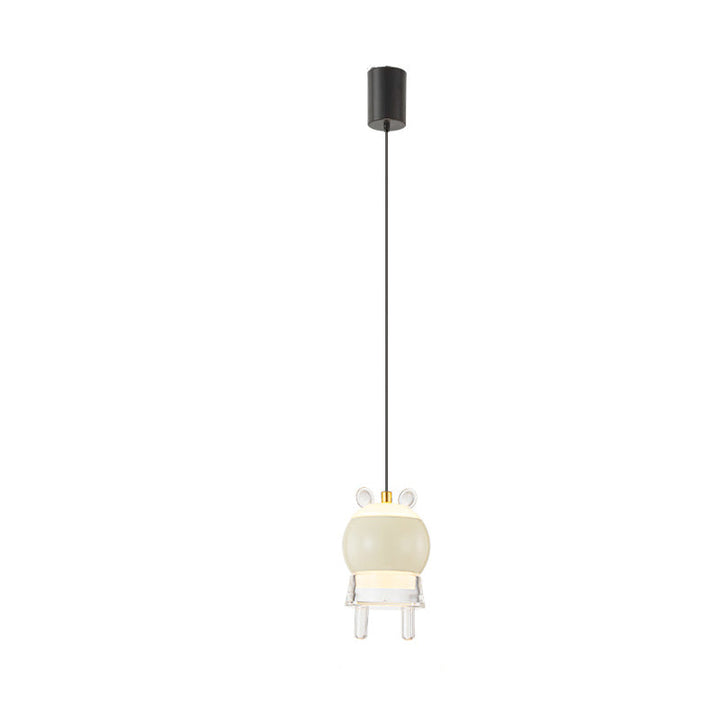 Contemporary Creative Kids Aluminum Iron Acrylic Cartoon Model Liftable LED Pendant Light For Bedside