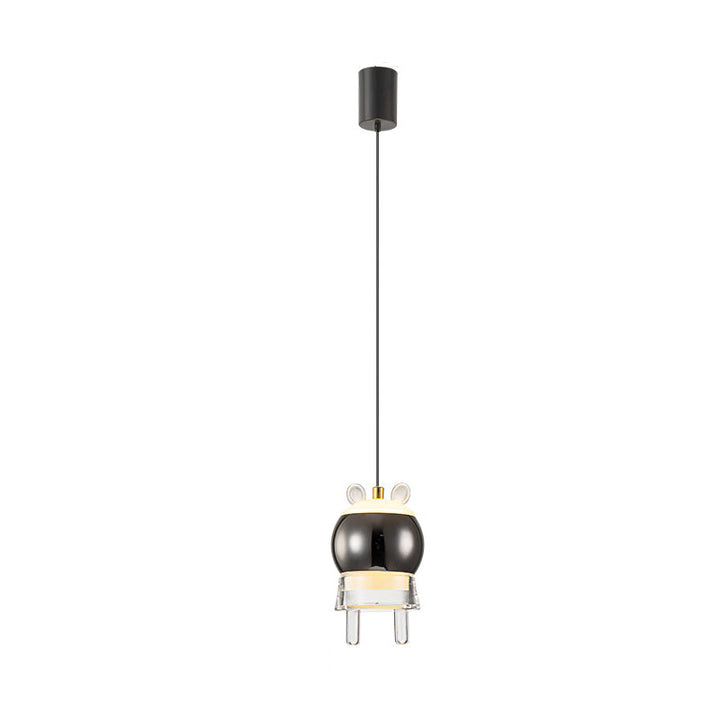 Contemporary Creative Kids Aluminum Iron Acrylic Cartoon Model Liftable LED Pendant Light For Bedside