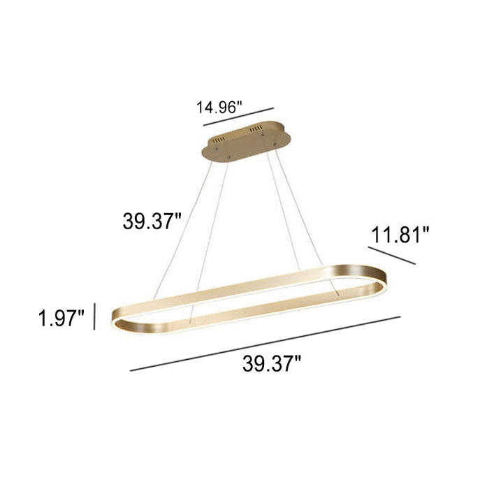 Modern Minimalist Light Luxury Oval Aluminum LED Chandelier