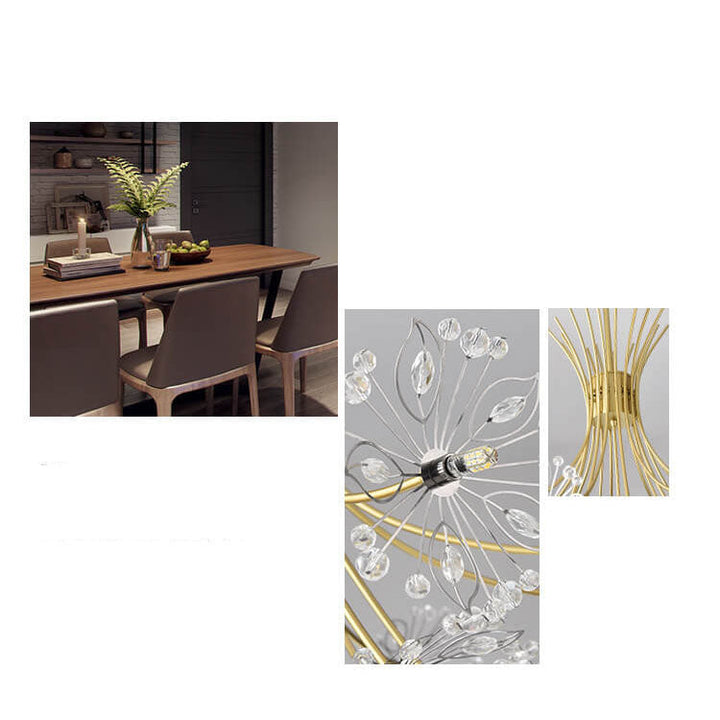 Crystal 13-19 Light Dandelion Shade Chandeliers