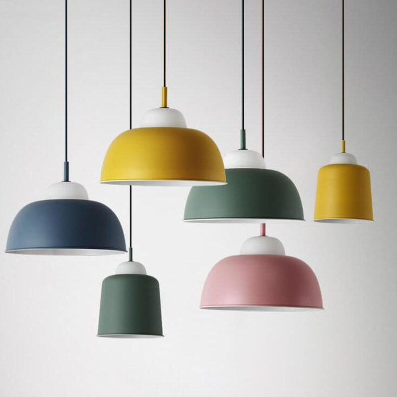 Nordic Creative Macaron Aluminum 1-Light Dome Pendant Light