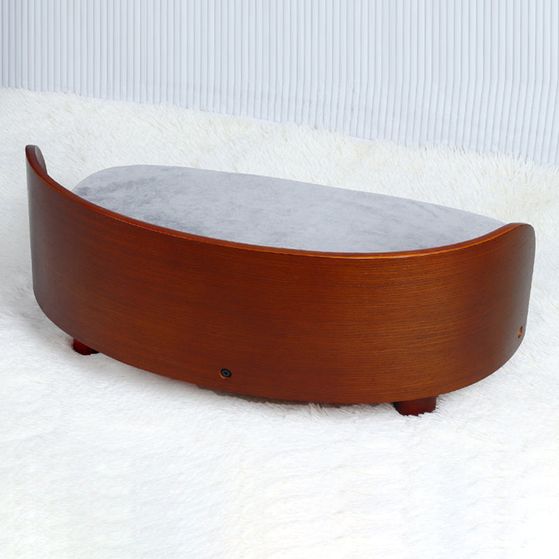 Modern Minimalist Rectangular Curved Medium Density Fiberboard Velvet Cat Bed Dog Bed For Bedroom