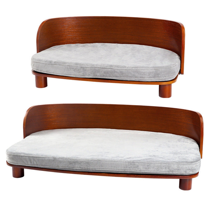 Modern Minimalist Rectangular Curved Medium Density Fiberboard Velvet Cat Bed Dog Bed For Bedroom