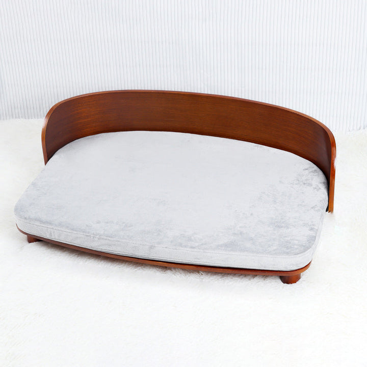 Modern Minimalist Rectangular Curved Medium Density Fiberboard Velvet Cat Bed Dog Bed For Bedroom