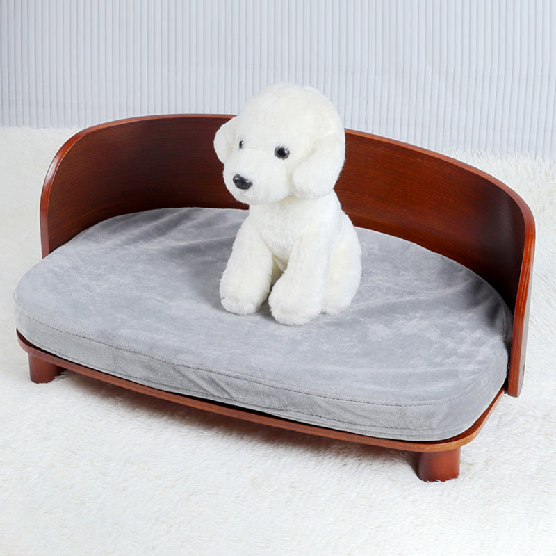 Modern Minimalist Rectangular Curved Medium Density Fiberboard Velvet Cat Bed Dog Bed For Bedroom