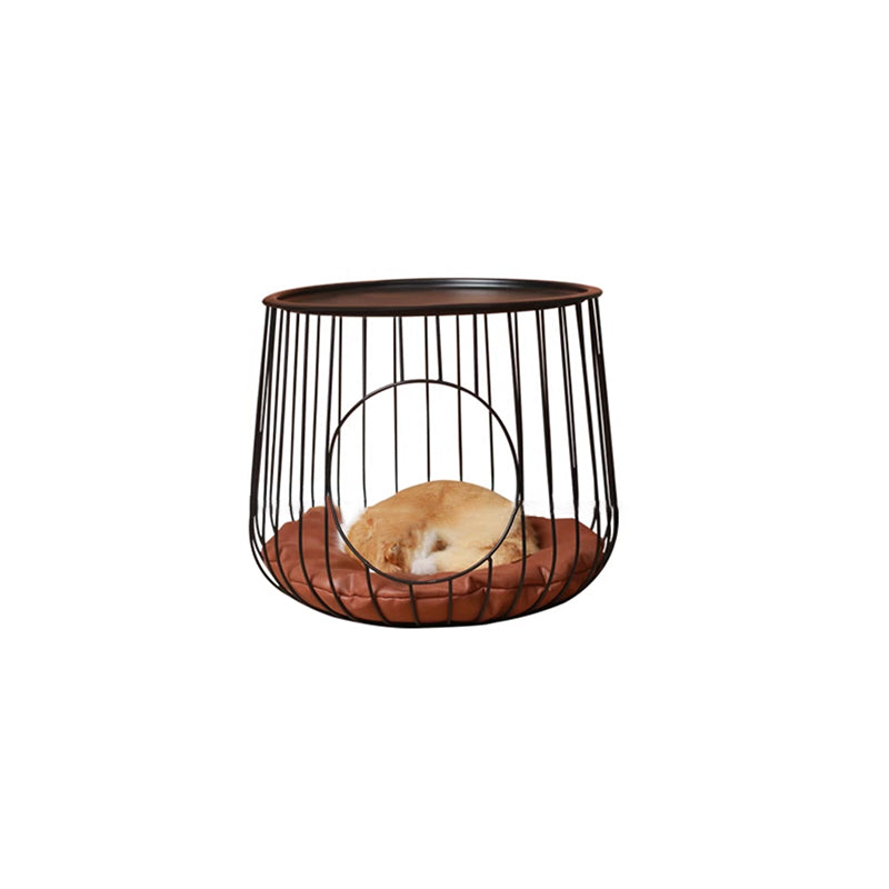 Modern Minimalist Cylindrical Rectangular Hollow Design Iron Tech Fabric Cat Bed For Bedroom
