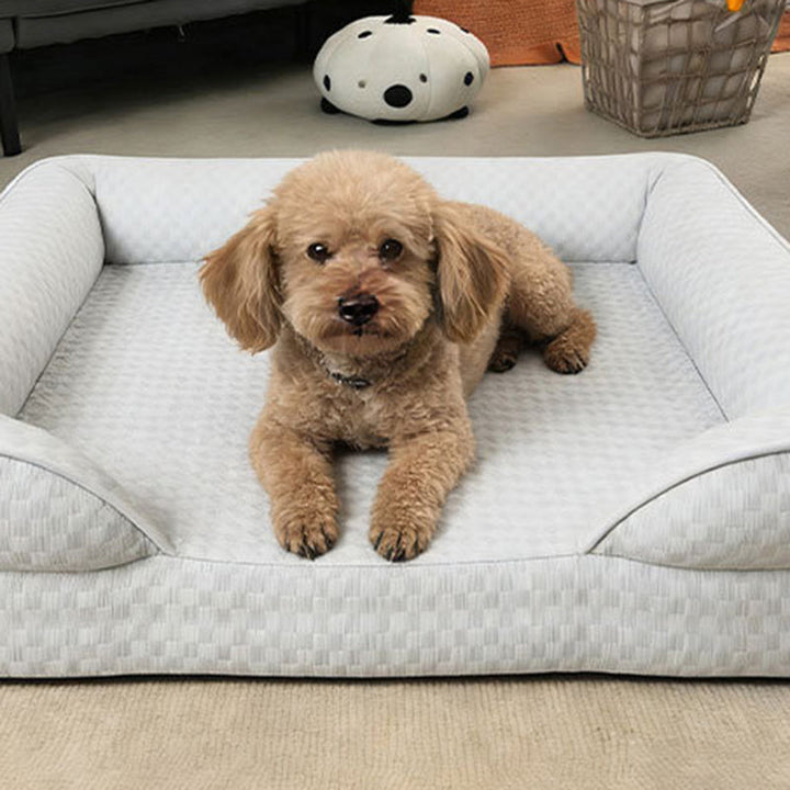 Modern Minimalist Rectangular Honeycomb Design Fabric Cooling Cat Bed &amp; Dog Bed For Bedroom