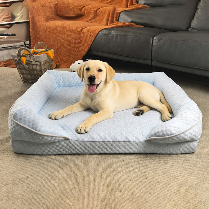 Modern Minimalist Rectangular Honeycomb Design Fabric Cooling Cat Bed &amp; Dog Bed For Bedroom