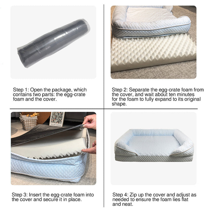 Modern Minimalist Rectangular Honeycomb Design Fabric Cooling Cat Bed &amp; Dog Bed For Bedroom