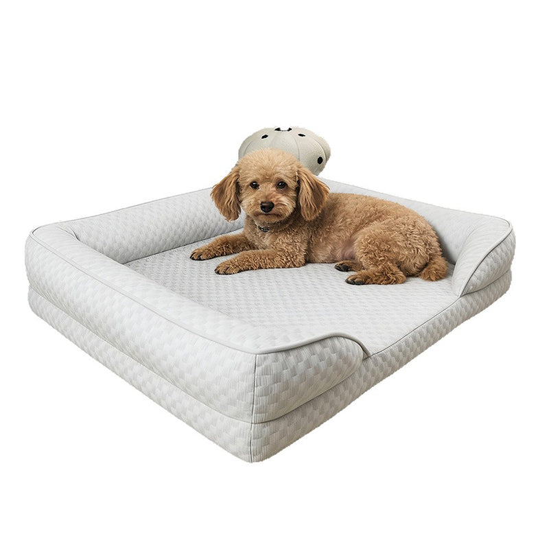 Modern Minimalist Rectangular Honeycomb Design Fabric Cooling Cat Bed &amp; Dog Bed For Bedroom