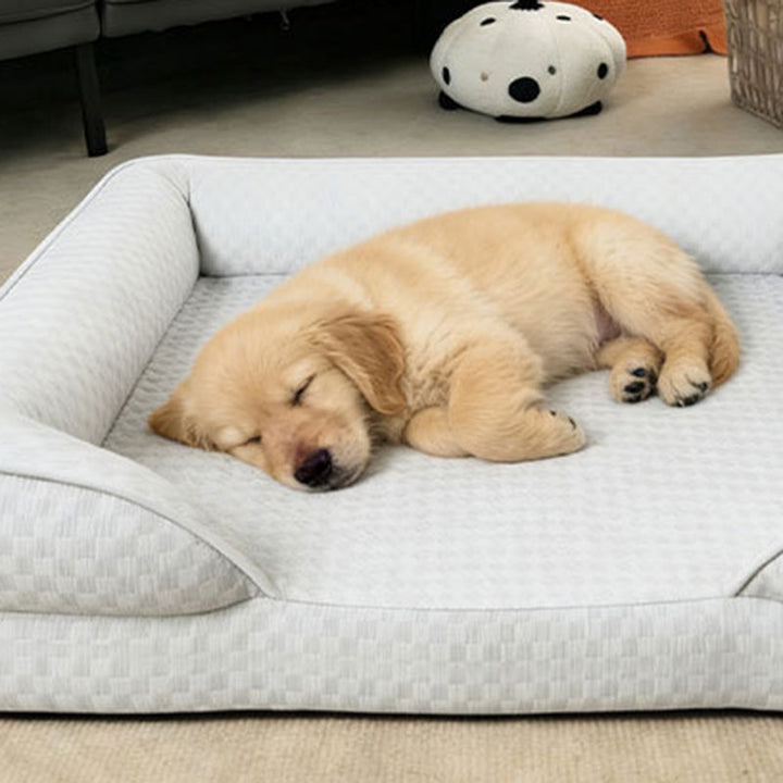 Modern Minimalist Rectangular Honeycomb Design Fabric Cooling Cat Bed &amp; Dog Bed For Bedroom