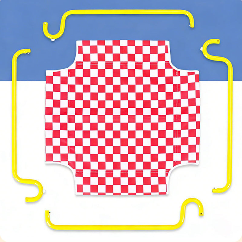 Contemporary Creative Square Checkered Design Oxford Fabric Iron Cat Bed &amp; Dog Bed For Bedroom