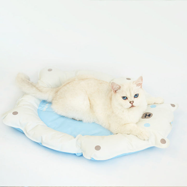 Contemporary Creative Oval-Shaped Polar Bear-Design Plastic Gel Cooling Cat Bed For Bedroom