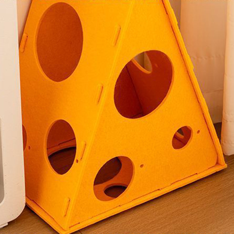 Contemporary Creative Felt Cheese-Shaped Cat Bed For Living Room &amp; Bedroom