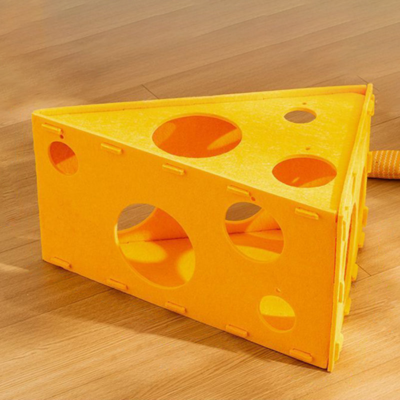 Contemporary Creative Felt Cheese-Shaped Cat Bed For Living Room &amp; Bedroom